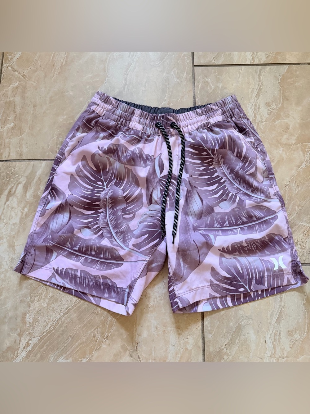 Hurley Purple Leaf Print Shorts